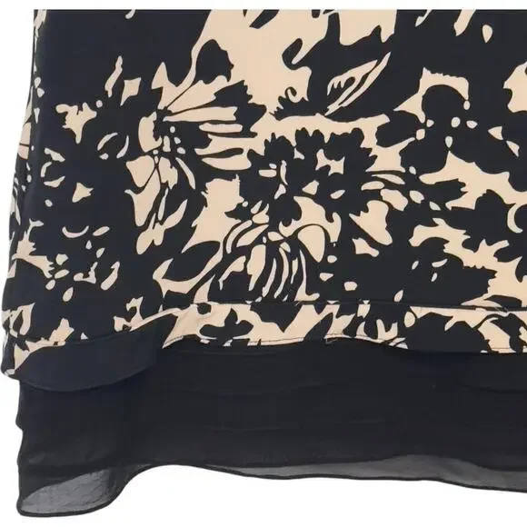 DVF Diane Von Furstenberg 95% Silk Sleeveless Tiered Hem Shift Dress (4) - Picture 6 of 13